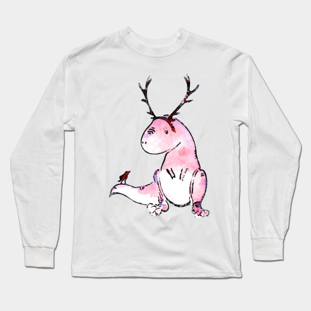 Christmasosaurus Long Sleeve T-Shirt by JurassicArt